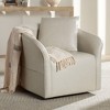 Studio 55D Charlie Crème Faux Leather Swivel Chair - 2 of 4