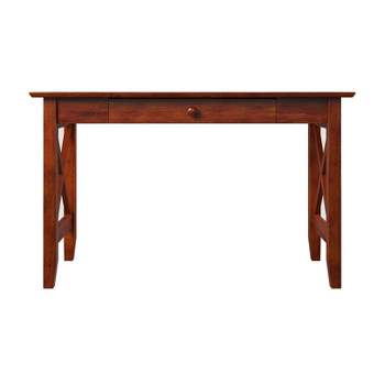 AFI 48" Solid Wood X Design Writing Desk with Drawer in Walnut