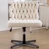 Armless Office Desk Chair No Wheels - 2 of 4
