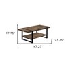 HomeRoots 47" Brown And Black Wood Coffee Table With Shelf - 3 of 4