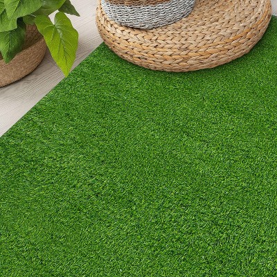 Green Artificial Grass Indoor/Outdoor Pet Training Area Rug