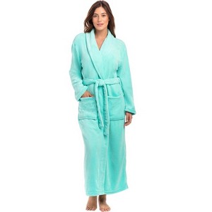 ADR Women's Long Robe, Fleece Plush Robe Woman, Cozy Regular & Plus Size Women's Bath Robe - 1 of 4