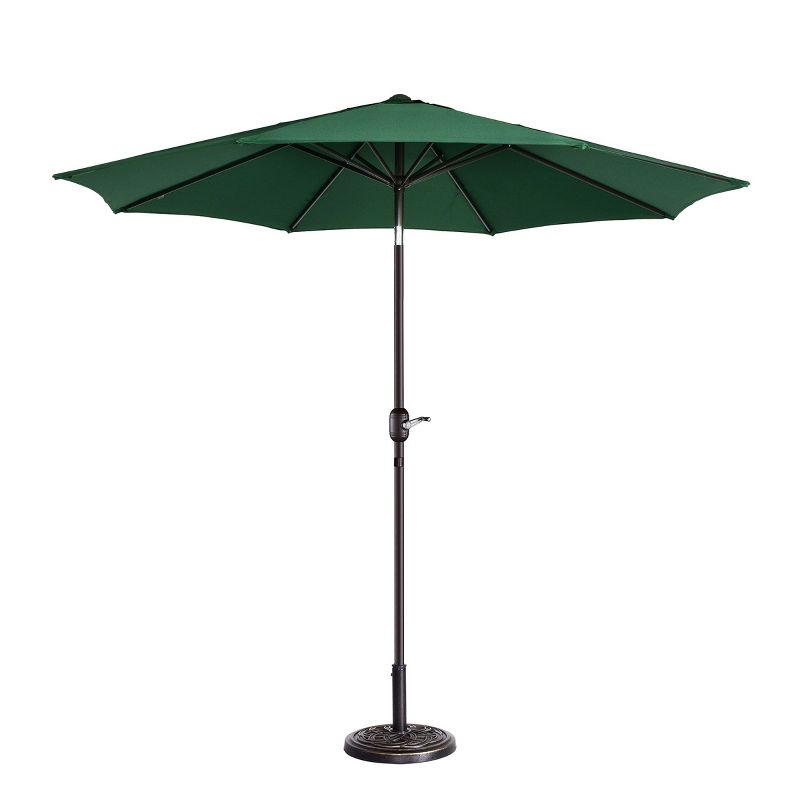 9-Foot Patio Umbrella - Easy Crank Outdoor Table Umbrella with Steel Ribs and Aluminum Pole for Deck, Porch, Backyard, or Pool by Villacera (Green), 4 of 8