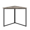 VECELO Corner Computer Desk, Corner Table with Steel Frame for Small Space, Triangle Shape, Brown - 2 of 4