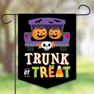 Big Dot of Happiness Trunk or Treat - Outdoor Lawn and Yard Home Decorations - Halloween Car Parade Party Garden Flag - 12 x 15.25 inches