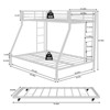 SeaCamel High Stability Square Tube Bunk Bed - Full Size  Black, Ladder & Rolling Trundle for Home/Dorm/Guest Room - 3 of 4