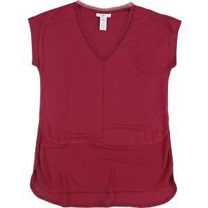 bar III Womens Mixed Media Knit Blouse - 1 of 2