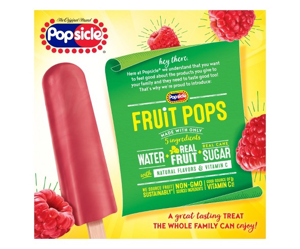 The Original Brand Popsicle Raspberry Fruit Frozen Pops - 12ct/18oz