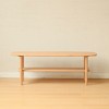 Damerin Low Wood Rectangle Coffee Side Study Table With Storable Shelf-Natural - 3 of 4