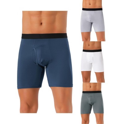 INSPIRE CHIC Men's 4 Pack Lightweight Soft Stretch Open-fly Basic Boxer Briefs