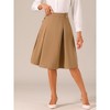 INSPIRE CHIC Women's High Waist Button Decor Vintage Pleated Flared Midi Skirt - 3 of 4