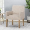 Coolbibila 1PC Modern Fabric Upholstered Dining Arm Chair,Wooden Rubberwood Legs Barrel Cushioned Living Room Kitchen Armrest Side Chair - 2 of 4