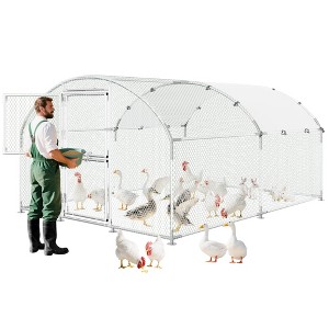Heavy-Duty Large Outdoor, Waterproof & UV-Resistant Metal Poultry Cage, Backyard Farm Hen House - 1 of 4
