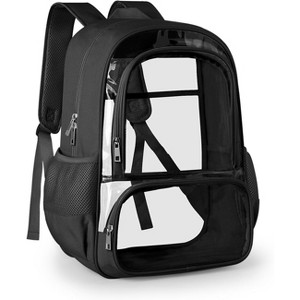 Heavy Duty Backpack, Large Capacity Transparent Bookbag with Reinforced Straps for Security, Travel, and Events - 1 of 4