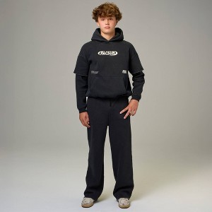 Pacsun Kids Boys' Fleece Wide Leg Sweatpants - Black Wash L : Target