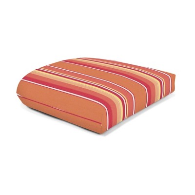 Casual Cushion Stripe Sunbrella Fabric 1-Piece Indoor/Outdoor Wicker Seat Pad, 18"W x 18"L