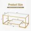 Costway 45'' Coffee Table Rectangular Tempered Glass Accent Table W/ Shelf Living Room - 3 of 4