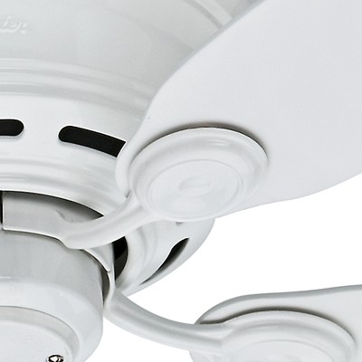 Sleek 42" White and Light Wood Low Profile Indoor Ceiling Fan