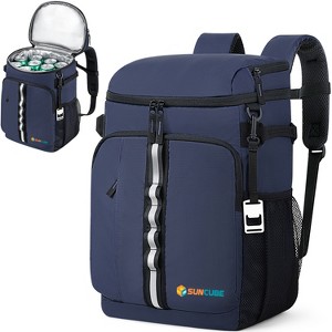 SUN CUBE Waterproof Soft Sided Cooler Backpack, Leakproof Insulated Portable for Camping Beach Travel Hiking Road Trip - 1 of 4