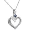 Pompeii3 Diamond Sapphire Heart Pendant Yellow White or Rose Gold Designer Veronica Wu - 2 of 4