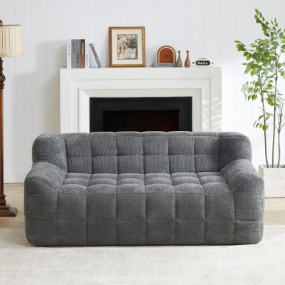 Modern Velvet Memory Foam Bean Bag Chair for Adults, No Assembly Required Floor Sofa for Living Room or Bedroom – The Pop Home