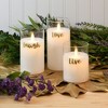 LumaBase Battery-Operated LED Glass Candles with Flickering Flame, Live Laugh Love - Set of 3 - 3 of 4