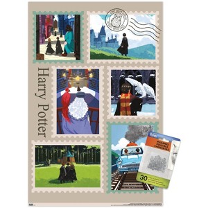 Trends International The Wizarding World: Harry Potter - Stamps Collage Unframed Wall Poster Prints - 1 of 4