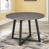 Centiar Round Dining Room Table Gray/Black - Signature Design by Ashley: 4-Seat, Melamine Top, Metal Base - 2 of 4