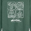Women's - Avatar: The Last Airbender - Four Elements Inverse Lightweight French Terry Wide Neck Long Sleeve Shirt - 2 of 4