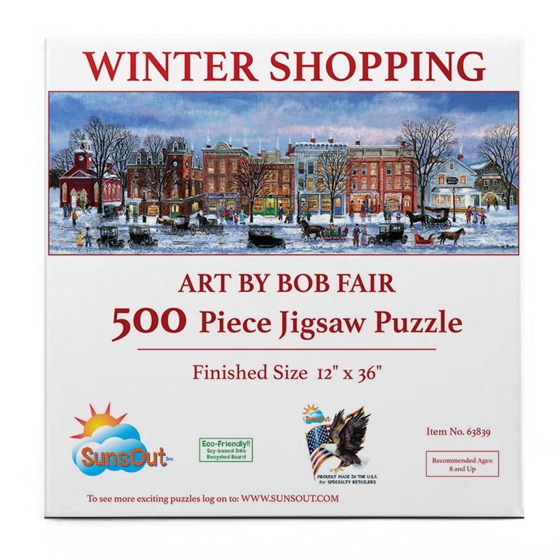 Sunsout Winter Shopping 500 pc   Jigsaw Puzzle 63839, 3 of 6