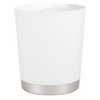 iDESIGN Sedona Bath Wastebasket Matte White/Nickel: Plastic Trash Can, 6.93L Capacity, 10" Height - 2 of 3