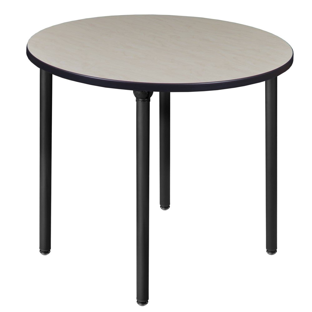 Photos - Dining Table 36" Medium Kee Round Breakroom Table with Folding Legs Maple/Black - Regen