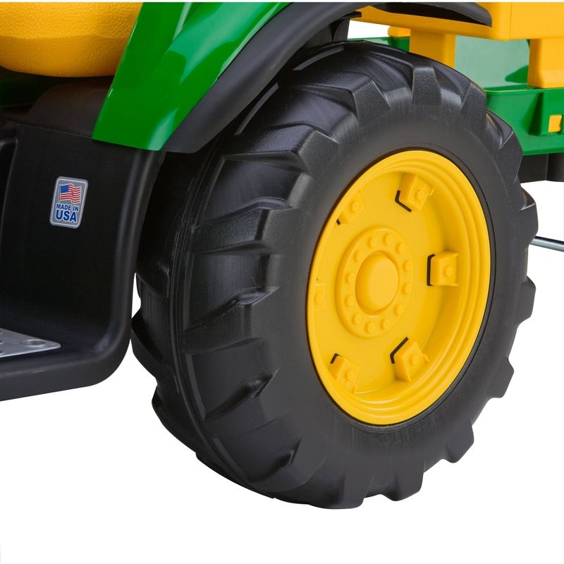 Peg Perego 12V John Deere Ground Force Tractor with Trailer Powered Ride-On - Green, 5 of 12