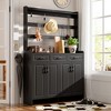 RISOKEYS 51.2''Minimalist Four-Door Shoe Cabinet with Coat Rack,3 Drawers & 8 Shelves,Metal hooks and handles for Hallway,Entryway, - 2 of 4