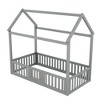 Twin/Full Size Wood House Bed with Fence and Door 4N - ModernLuxe - 4 of 4