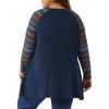Agnes Orinda Women's Plus Size Long Sleeve Raglan Stripe Color Block Knit Blouses - 4 of 4