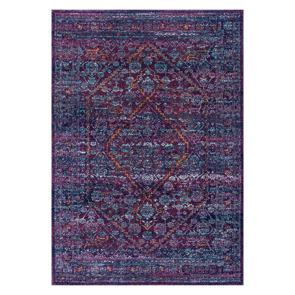 6'x9' Vintage Medallion Rima Area Rug Purple - nuLOOM