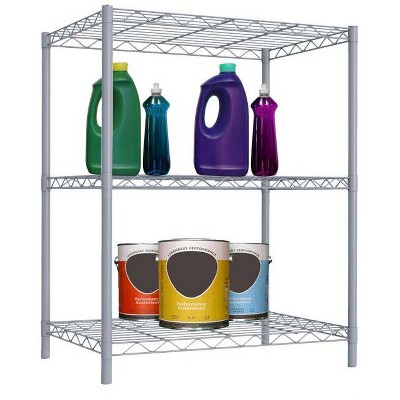 Home Basics 3 Tier Steel Wire Shelf, Grey