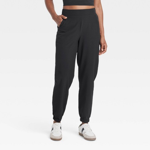 Women s High rise Winter Woven Lined Joggers All In Motion Black S Target