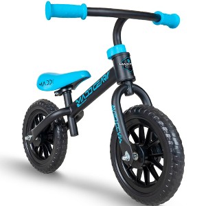 Toddler Balance Bike – No Pedal First Bicycle for Ages 18 Months to 4 Years – Adjustable Seat and Foam Tires – Madd Gear My 1st BMX - Black Blue - 1 of 4