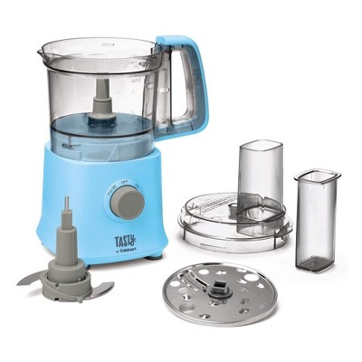 Cuisinart Tasty 4 Cup Kitchen Mini Food Processor Appliance Machine with Locking Lid and Reversible Slicing and Shredding Disc, Blue