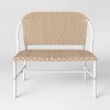 Suffield Wicker Patio Bench with Back - Threshold™: Steel Frame, Rust & Weather-Resistant, Seats 2 - 3 of 4