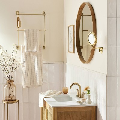 Wall-Mounted Brass Ladder Towel Rack with Lacquered Finish
