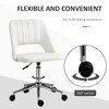 TiramisuBest Modern Mid Back Armless Office Chair, Cream White Polyester, Adjustable Height - 4 of 4