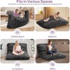 TYBOATLE 3 in 1 Bean Bag Chair, Giant Bean Bag Couch Sofa with High-Density Memory Foam, Suitable for Gaming, Bedroom, Gray - 2 of 4
