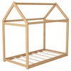 CAVINAS Twin Size House-Shaped Roof Wooden Bed Frame,Modern Floor Bed for Kids Room,Bedroom - 4 of 4