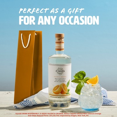 21 Seeds Valencia Orange Infused Blanco Tequila - 750ml Bottle