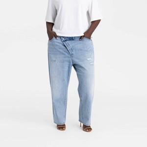 KBB by KAHLANA Women's Mid-Rise Tapered Leg 'The Dylan Jean' - Light Wash - 1 of 3