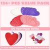 Joyfy 126+ Pcs Valentines Day Craft Gift Set with 100 Heart Doilies, 24 Pcs Foam Hearts & 2 Bags of Foam Heart Stickers for Kids - 2 of 4