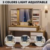 Makeup vanity with LED lighted mirror featuring three color modes, complete with drawers for hidden storage. Ideal for bedrooms and living rooms. - 2 of 4
